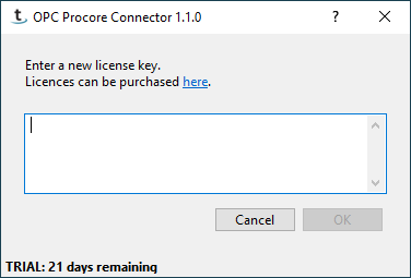 Add license dialog