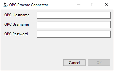 Entering OPC credentials