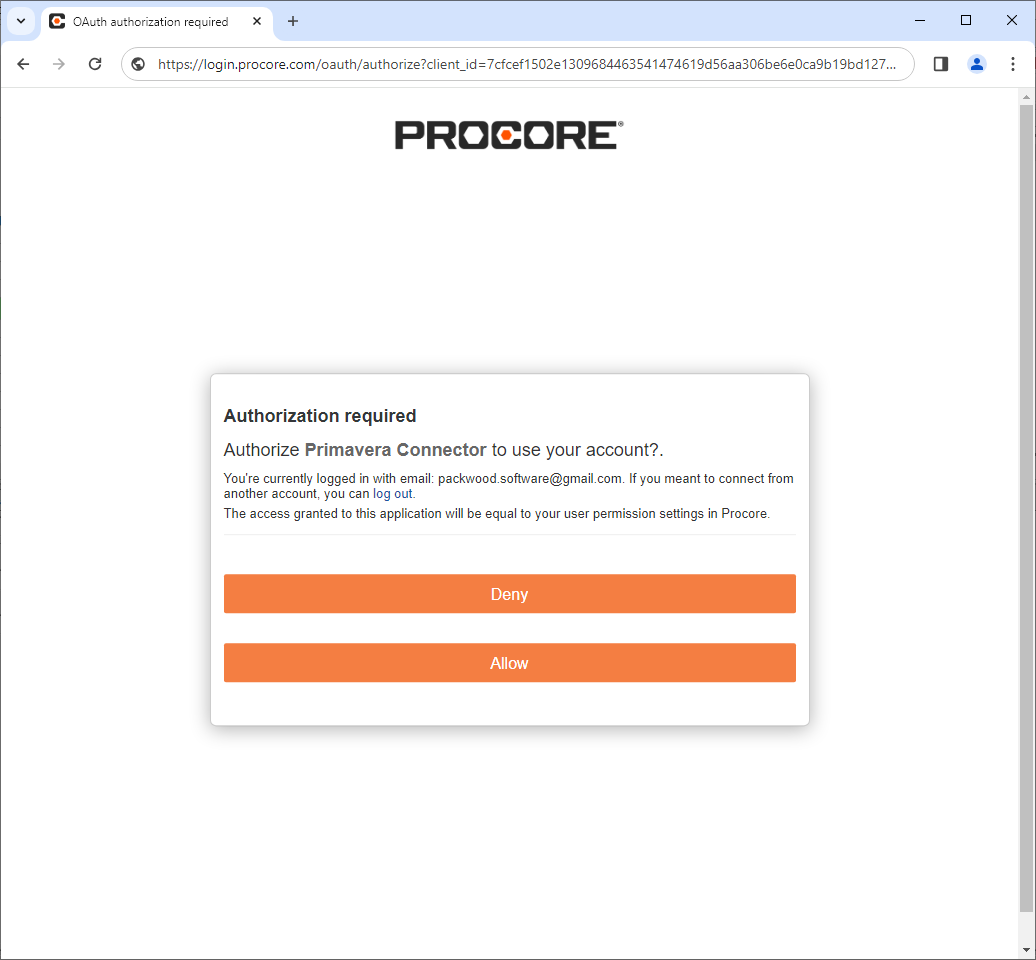 Authorize Connector in browser