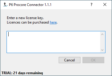 Add license dialog