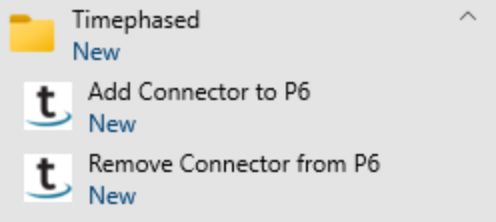 Connector menu items