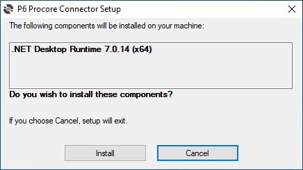 Installing prerequisites dialog