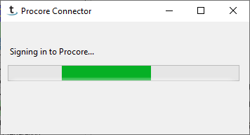 Signing in to Procore window